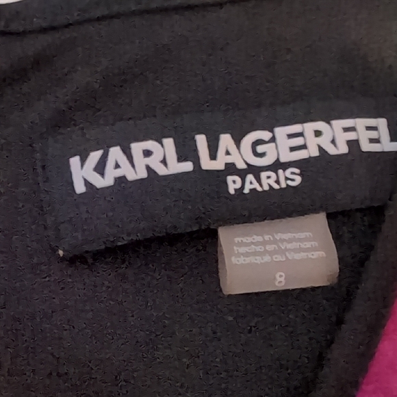 Karl Lagerfeld Vibrant Abstract Long Sleeve Feminine Flowy Dress - Picture 2 of 8